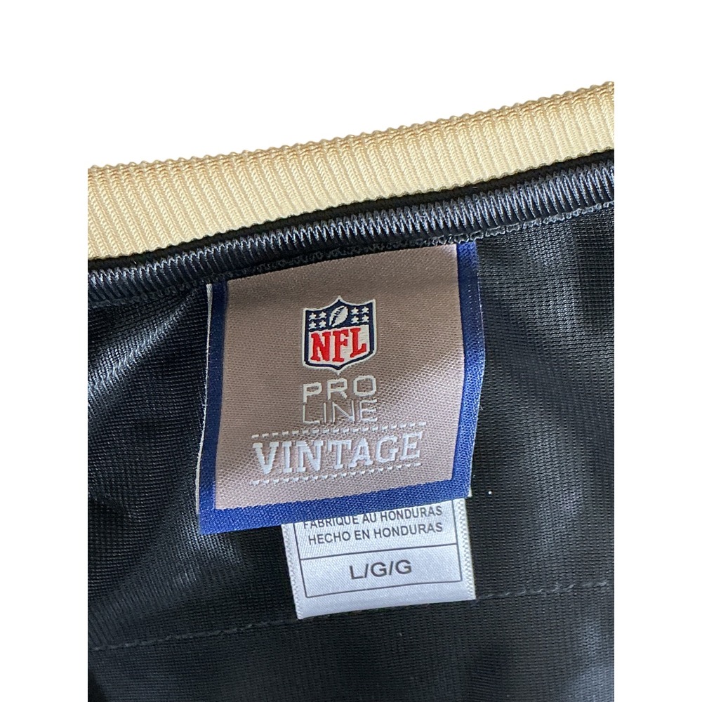 NFL Pro Line Vintage New Orleans Saints Jersey Shirt Black Gold‎ Men's Large - Picture 6 of 8